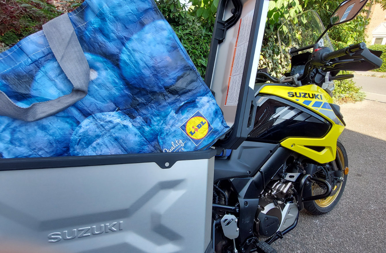 Factory Luggage on a Suzuki V-Strom 1050XT